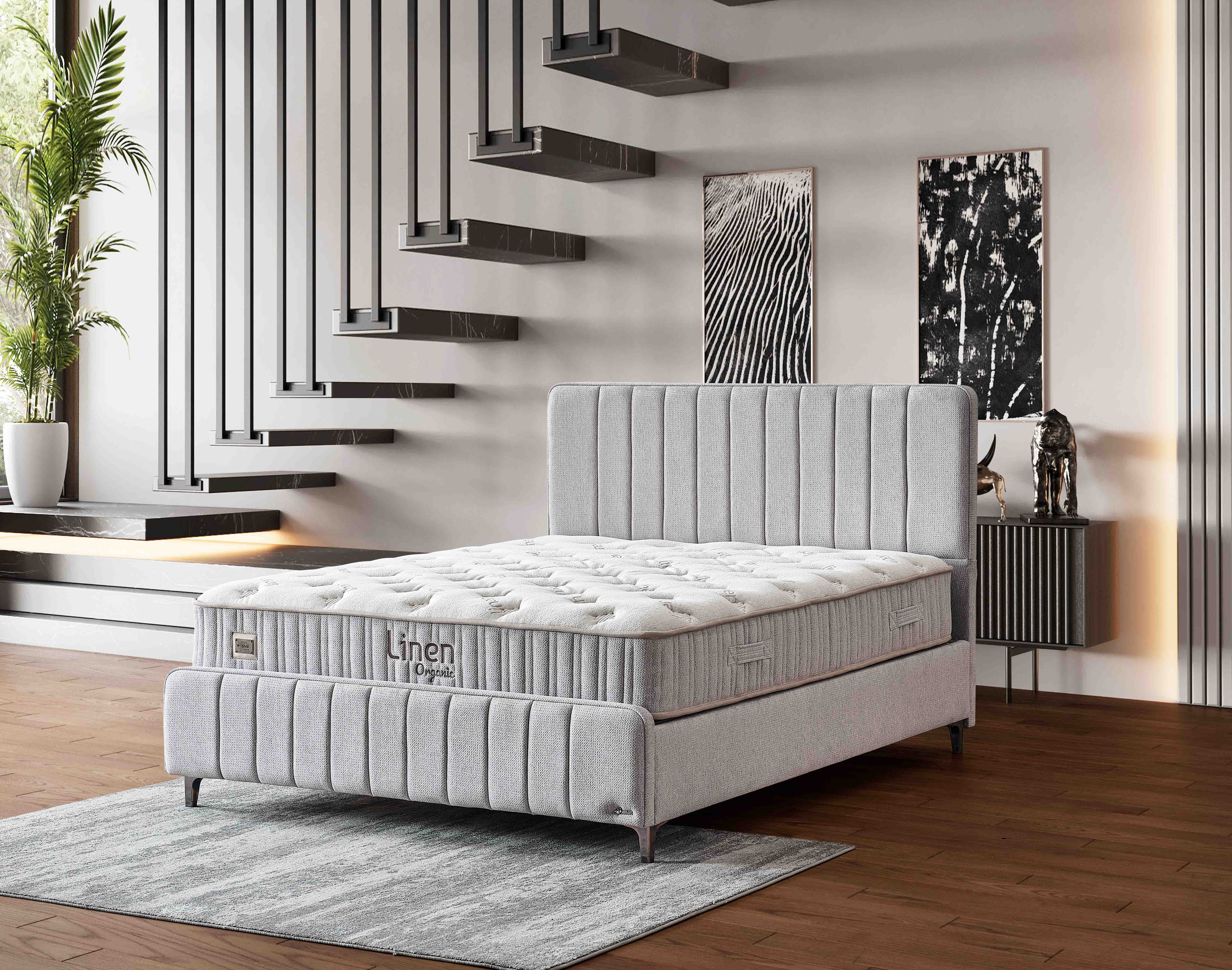SET LINEN ORGANIC 120X200 C0600